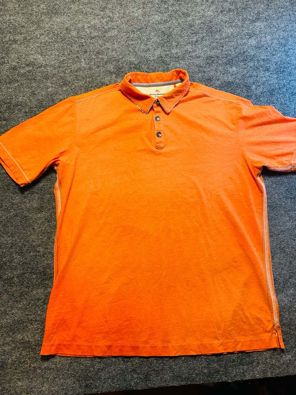 Tommy Bahama Jeans Island Modern Fit Orange Pima Cotton Polo Shirt Size L Boat